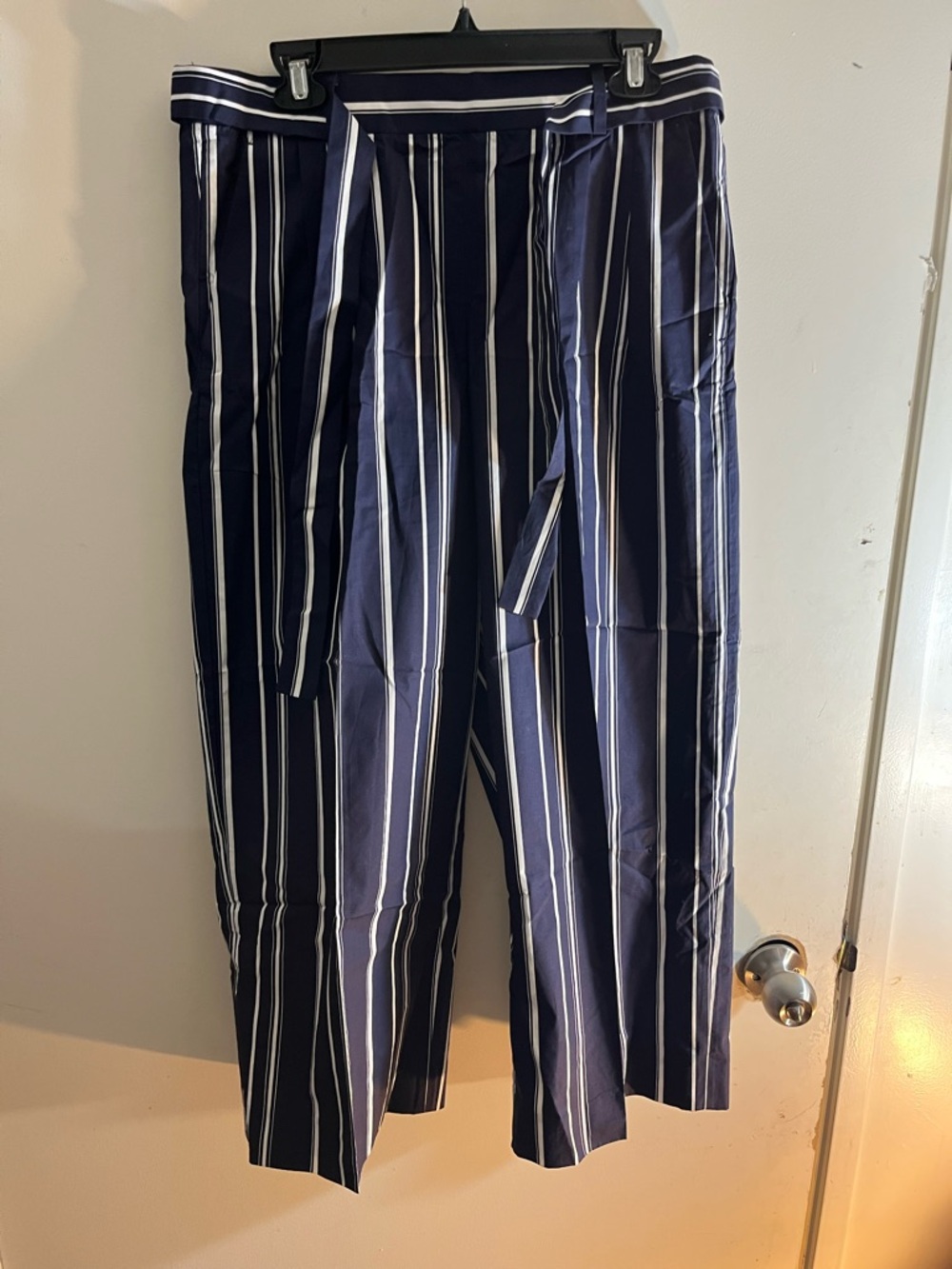 J. Crew Navy and White Vertical Stripe Chinos
